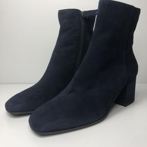 Aquatalia Dark Navy Heeled Boots